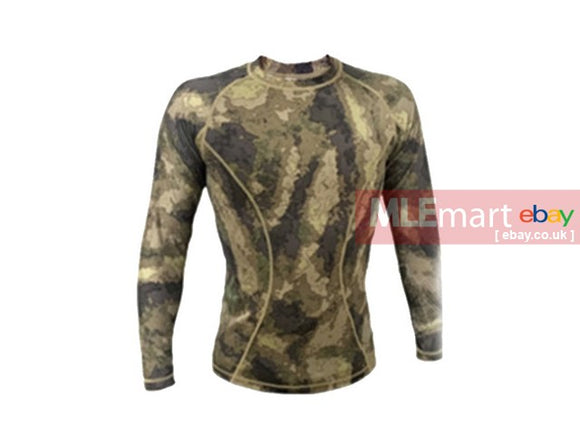 MLEmart.com - S&T Camouflage PRO tights, Quick-drying, High elastic long-sleeved T-shirt, Fiber + Spandex (High elastic fabric) A-TACS S