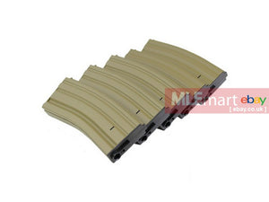 MLEmart.com - S&T M4 AEG 120Rds Steel Magazine TAN(5Pcs)