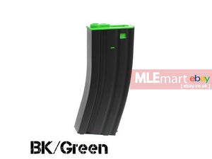 MLEmart.com - S&T M4 Metal Hi-Cap AEG Magazine (300 Rds) Black & Green Top