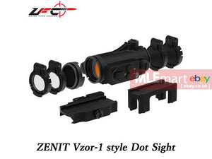 UFC ZENIT Vzor-1 Red Dot Sight with Low Mount and Riser (Black)