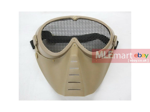 UFC Steel Mesh Round Goggles Face Mask TAN