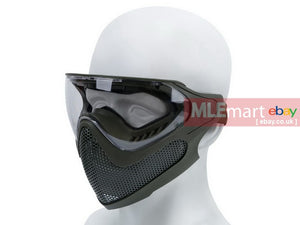 UFC Piloteer Style 3 Lens Goggles & Steel Mesh Mask OD