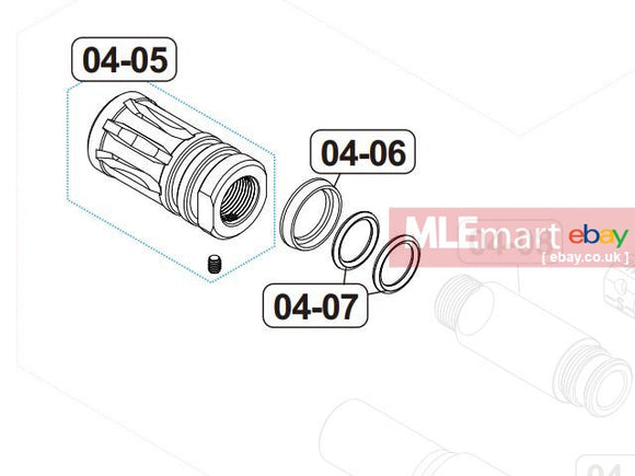 VFC HK416A5 AEG Steel Flash Hider Parts Set - MLEmart.com