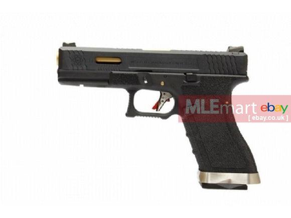 WE G17 GBB Pistol (Black Slide, Black Frame, Glod Barrel) - MLEmart.com