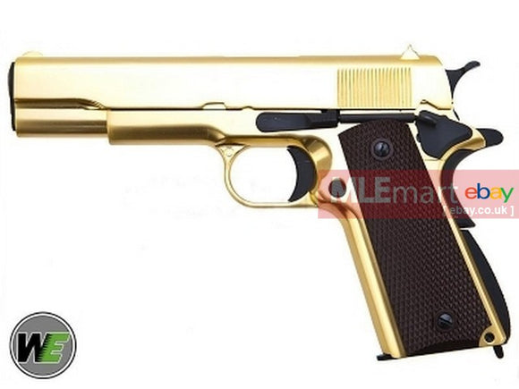 We Colt M1911a1 Full Metal Gbb Pistol Gold Brown Grip With 2 Mag 1797