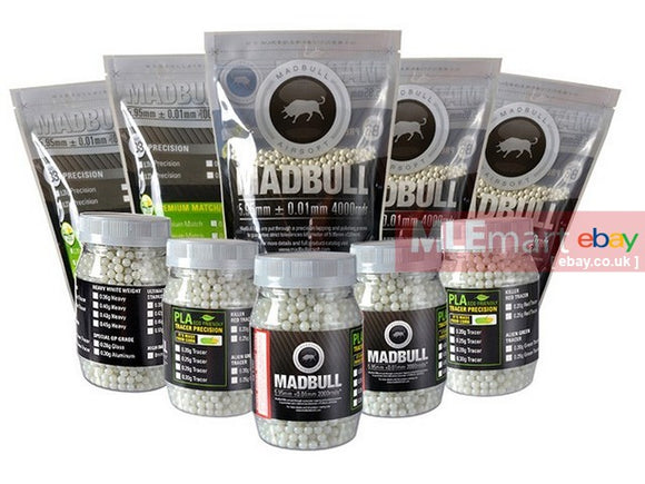 MLEmart.com - Madbull 0.40g Heavy BB for Snipers (2000rds / Bottle) - White Color