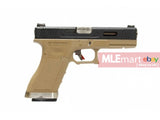 WE G17 GBB Pistol (Black Slide, Tan Frame, Silver Barrel) - MLEmart.com