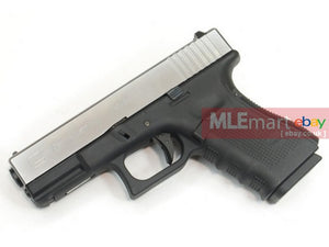 WE G19 GBB Pistol (2 Tone, Silver Silde / Black Frame) Type B - MLEmart.com