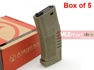 Ares Amoeba Polymer 300 rds Hi-Cap Magazines for M4/M16 AEG - DE (5 pcs / Box) - MLEmart.com