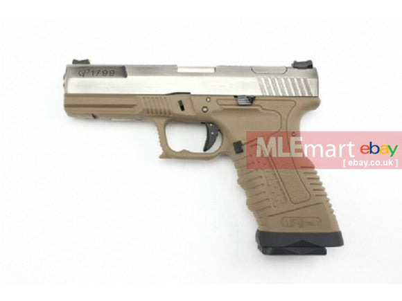 WE GP1799 GBB Pistol (Silver Slide,Tan Frame,Silver Barrel ) - MLEmart.com