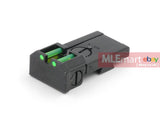 SCB Airsoft Optical Fiber Rear Sight with Base for TM Marui / KJ Works Hi-Capa 5.1 GBB - MLEmart.com