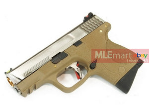 WE Metal Slide M&P Compact Semi-Auto GBB (Silver Slide/Gold Barrel/Tan Frame) - MLEmart.com