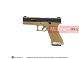 WE G17 GBB Pistol (Black Slide, Tan Frame, Glod Barrel) - MLEmart.com