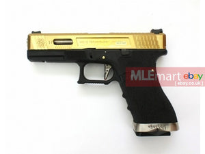 WE G17 GBB Pistol (Gold Slide, Black Frame, Silver Barrel) - MLEmart.com