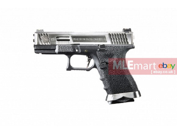 WE G19 GBB Brand War Ver (Silver Slide and barrel with BK Frame) - MLEmart.com