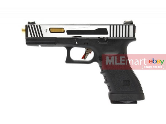 WE Two stage Slide G17 GBB Pistol (Gold Barrel , Black Frame) - MLEmart.com