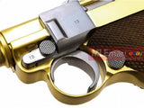 WE Luger P08 6" Full Metal GBB Pistol (Gold) - MLEmart.com