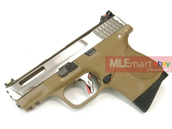 WE Metal Slide M&P Compact Semi-Auto Force GBB (Silver Slide/Silver Barrel/Tan Frame) - MLEmart.com