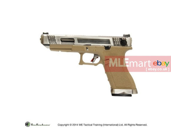 WE G35 GBB Pistol (Sliver Slide, Tan Frame, Sliver Barrel) - MLEmart.com