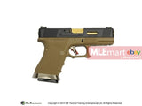 WE G19 GBB Brand War Ver (BK Slide, Tan Frame with Gold Barrel) - MLEmart.com