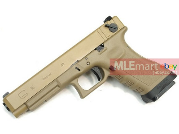 WE Metal Slide G35 GBB Pistol Full Auto Version (Tan) - MLEmart.com