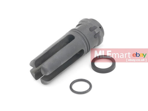 Airsoft Artisan SF Style SOCOM 4-prong Steel Flash Hider 14mm CCW (QPQ Coating) - MLEmart.com