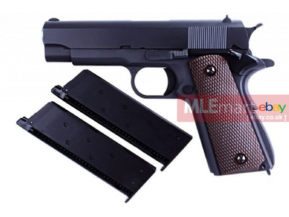 WE Full Metal M1943 GBB Pistol with 2 Magazine (Black) - MLEmart.com