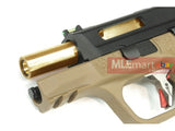 WE Metal Slide M&P Compact Semi-Auto Force GBB (Black Slide/Gold Barrel/Tan Frame) - MLEmart.com