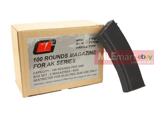 MLEmart.com - MAG 100rd AK74 Magazine for AK AEG (Black, 5pcs)