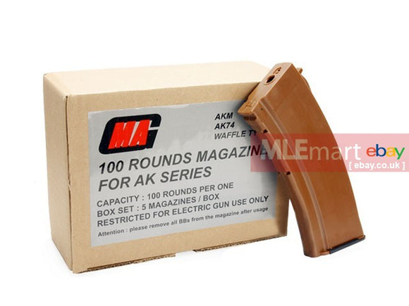 MLEmart.com - MAG 100rd AK74 Magazine for AK AEG (Bakelite, 5pcs)