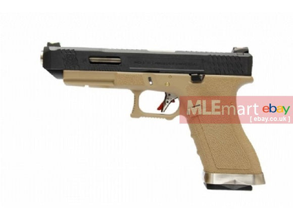 WE G34 GBB Pistol (Black Slide,Tan Frame,Silver Barrel) - MLEmart.com