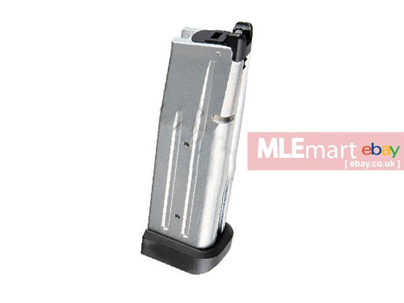 MLEmart.com - ProWin 140mm 31rd Magazine for Marui Hi-Capa 5.1 (Silver / Wargame Type)