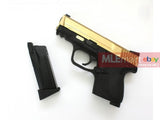 WE Metal Slide M&P Compact Semi-Auto GBB Pistol GBB (Gold Slide / Black Barrel / Black Frame) - MLEmart.com