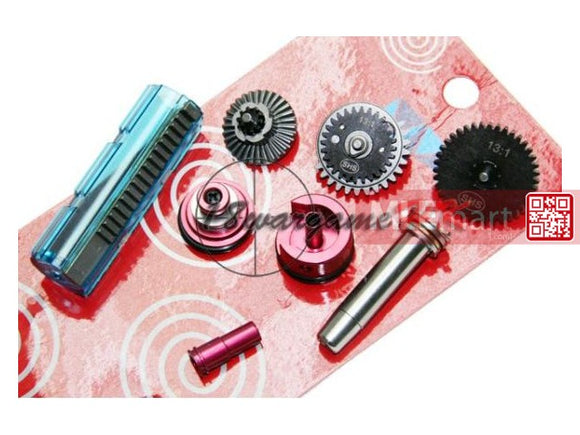 SHS M4 High Torque 13:1 Gear Tune-Up Set with 15 Full Steel Teeth Piston (Clear Blue) - MLEmart.com