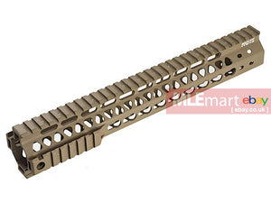 G&P MOTS 12.5 inch Keymod Rail for Tokyo Marui M4 / M16 AEG (Sand) - MLEmart.com