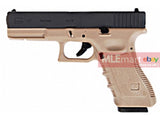 WE Metal Slide G17 GBB Pistol (Black / Tan) - MLEmart.com