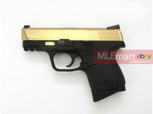 WE Metal Slide M&P Compact Semi-Auto GBB Pistol GBB (Gold Slide / Black Barrel / Black Frame) - MLEmart.com