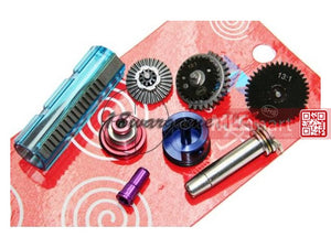 SHS AK High Torque 13:1 Gear Tune-Up Set with 15 Full Steel Teeth Piston (Clear Blue) - MLEmart.com