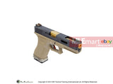 WE G17 GBB Pistol (Black Slide, Tan Frame, Glod Barrel) - MLEmart.com