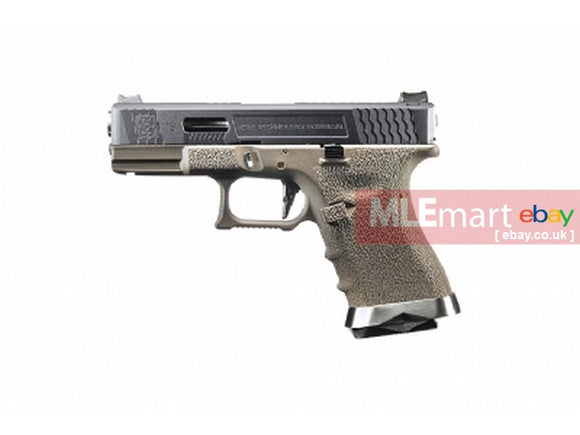 WE G19 GBB Brand War Ver (BK Slide, Tan Frame with SV Barrel) - MLEmart.com