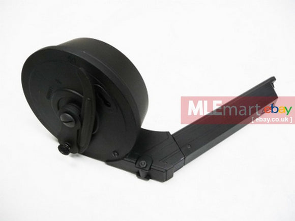 WE 50rd Drum Magazine for P08 GBB Series (Black) - MLEmart.com