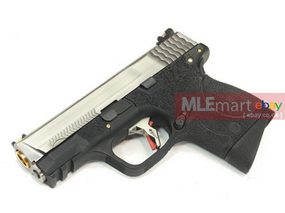 WE Metal Slide M&P Compact Semi-Auto GBB (Silver Slide/Gold Barrel/Black Frame) - MLEmart.com