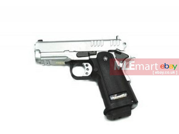 WE Baby Hi-Capa 3.8 Type 10 Full Metal GBB Pistol - Sliver - MLEmart.com