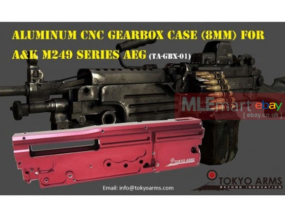 Tokyo Arms Aluminum CNC Gearbox Case (8mm) for A&K M249 AEG - MLEmart.com