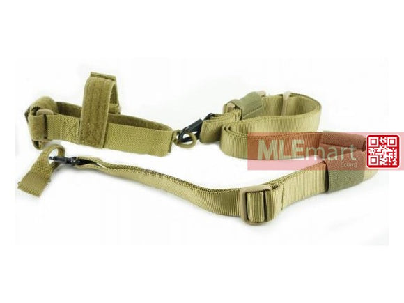 Dboys M4 / M16 3-Point Tactical Sling with Fixed Stock Adapter (Tan) - MLEmart.com