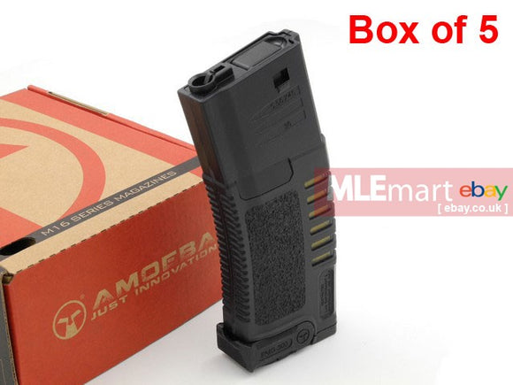 Ares Amoeba Polymer 300 rds Hi-Cap Magazines for M4/M16 AEG - Black (5 pcs / Box) - MLEmart.com