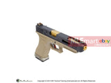 WE G35 GBB Pistol (Black Slide, Tan Frame, Gold Barrel) - MLEmart.com