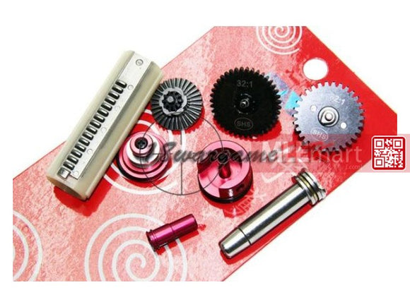 SHS M4 High Torque 32:1 Gear Tune-Up Set with 15 Half Steel Teeth Piston (White) - MLEmart.com