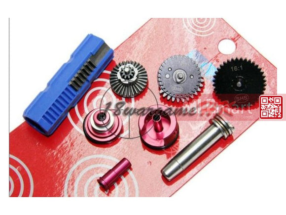 SHS M4 High Torque 16:1 Gear Tune-Up Set with 7 Steel Teeth Piston (Blue) - MLEmart.com