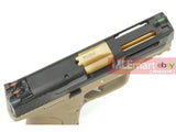 WE Metal Slide M&P Compact Semi-Auto Force GBB (Black Slide/Gold Barrel/Tan Frame) - MLEmart.com